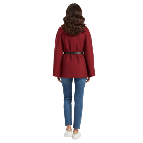 Cape Manteau Ceinturé à Manches Chauve - Souris pour Femmes - Emilia Lane