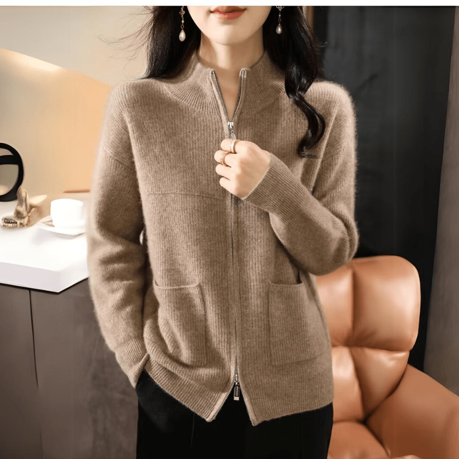 Cardigan Décontracté en Laine Mérinos pour Femmes - Emilia Lane