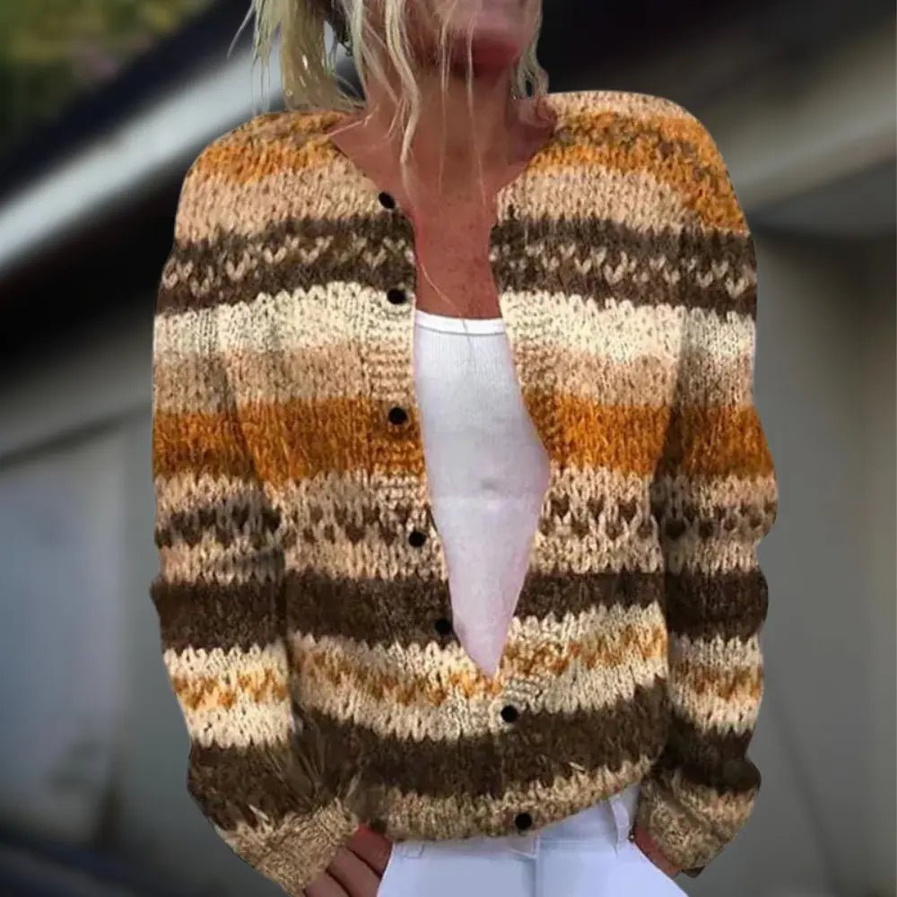 Cardigan en laine et coton à imprimé pour femmes - Emilia Lane