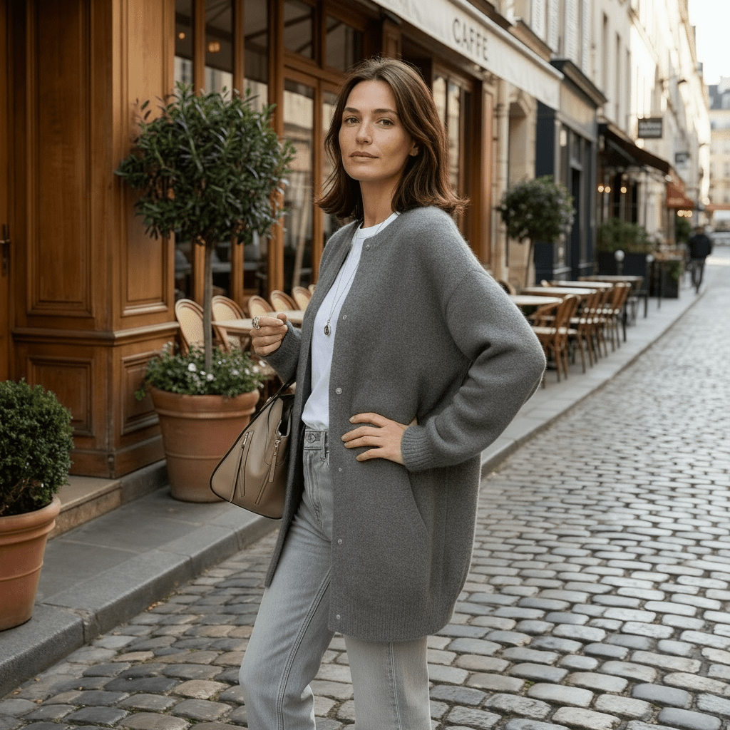 Cardigan en Maille avec Boutons pour Femmes - Emilia Lane