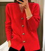 Cardigan Femme en Maille à Boutons Cœur - Emilia Lane