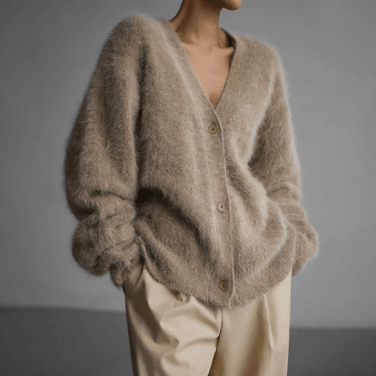 Cardigan Oversize à Col V et Manches Longues pour Femme - Emilia Lane
