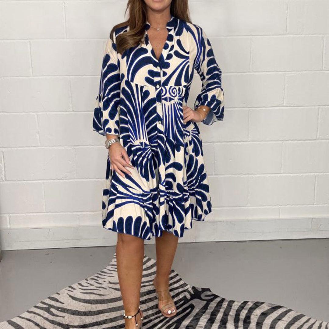 Robe Décontractée à Motif Géométrique pour Femmes