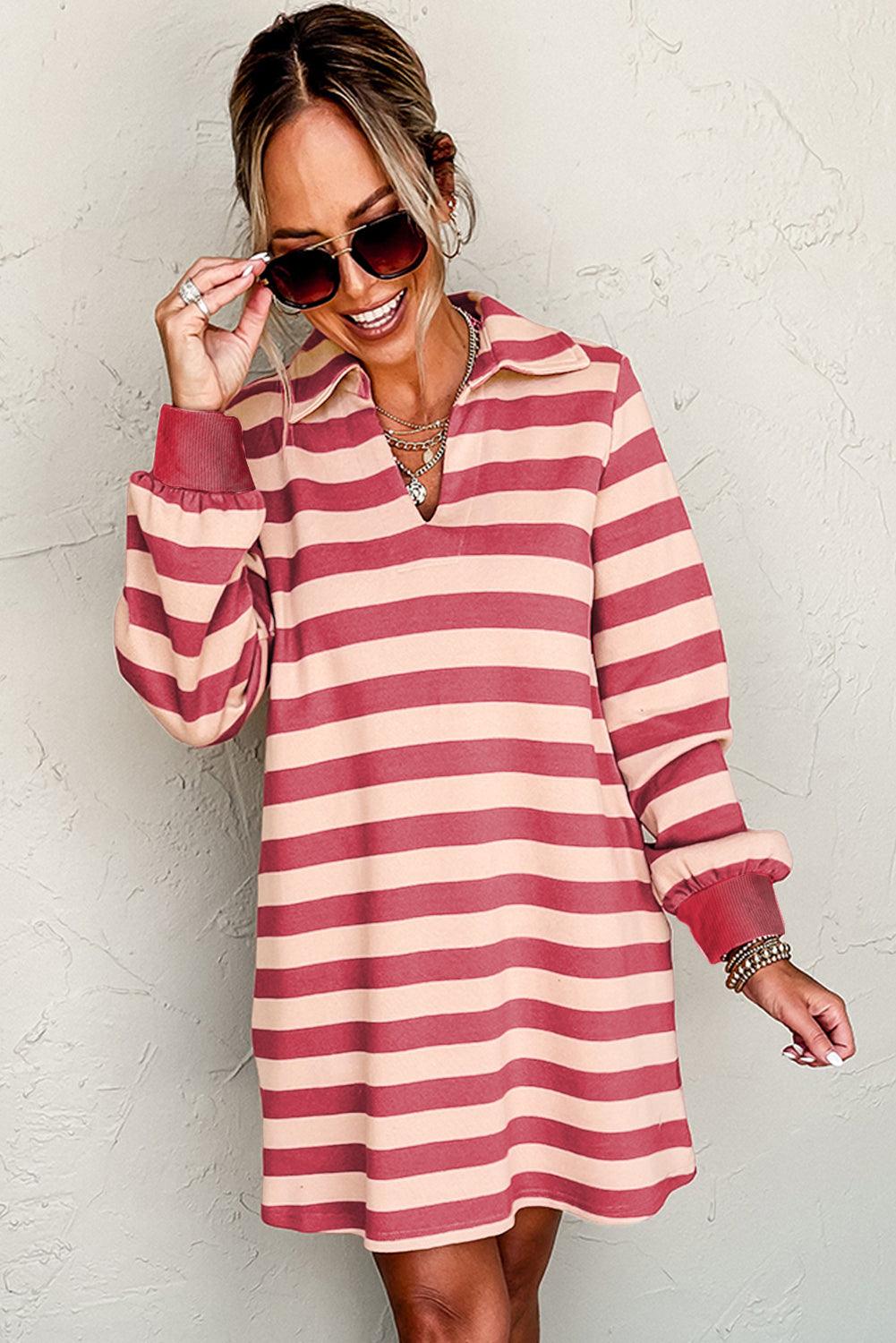 Robe Décontractée à Motif Rayé pour Femmes