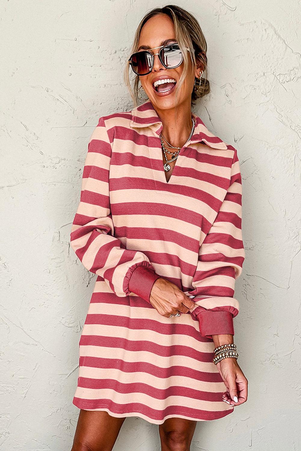 Robe Décontractée à Motif Rayé pour Femmes