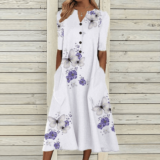 Robe Décontractée Imprimé Papillon pour Femmes