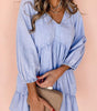 Robe Mini Épaules Bouffantes avec Volants pour Femmes