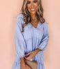 Robe Mini Épaules Bouffantes avec Volants pour Femmes
