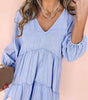 Robe Mini Épaules Bouffantes avec Volants pour Femmes