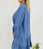Robe légèrement Volante avec Manches 3/4 en V pour Femmes