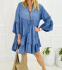 Robe légèrement Volante avec Manches 3/4 en V pour Femmes
