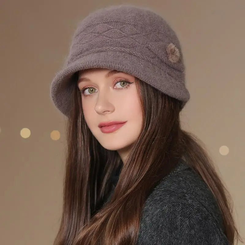 Chapeau Cloche Tricoté Chaud pour Femme
