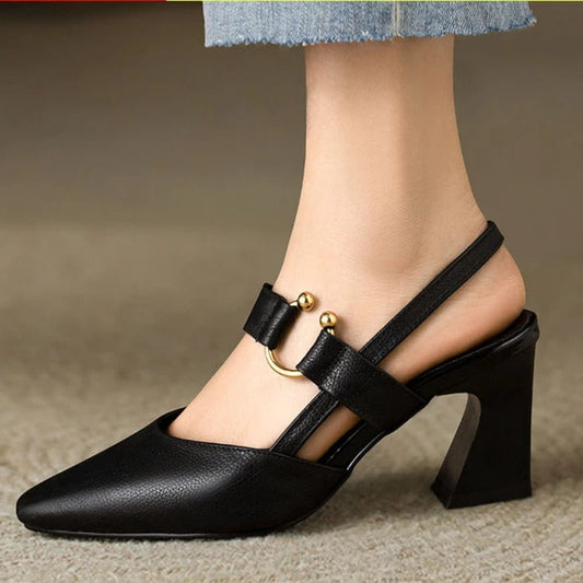 Chaussures à Talons Bloc à Bout Pointu pour Femmes - Emilia Lane