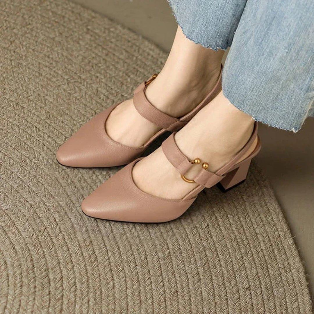 Chaussures à Talons Bloc à Bout Pointu pour Femmes - Emilia Lane