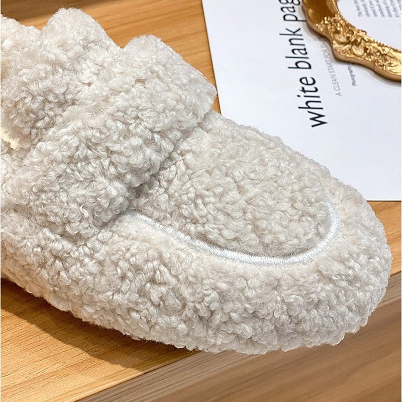 Mocassin Confort Fourré en Peluche pour Femme