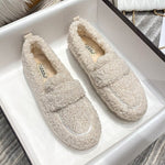 Mocassin Confort Fourré en Peluche pour Femme
