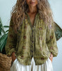 Chemise à Imprimé Feuilles Vintage pour Femmes - Emilia Lane