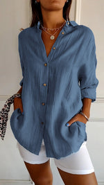 Chemise à Manches Longues Plissée et Structurée pour Femme | Idéale pour l'Automne - Emilia Lane