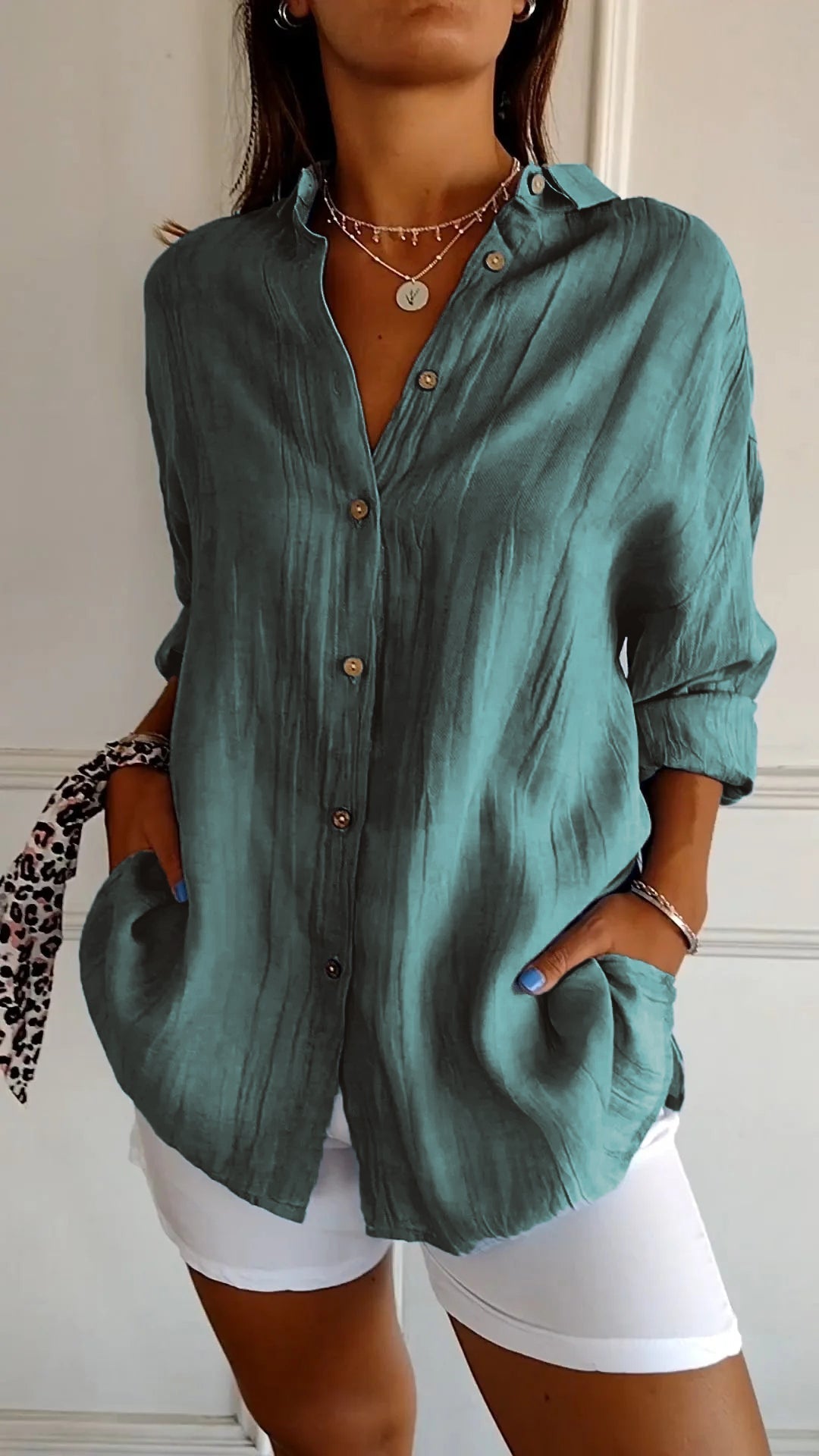 Chemise à Manches Longues Plissée et Structurée pour Femme | Idéale pour l'Automne - Emilia Lane