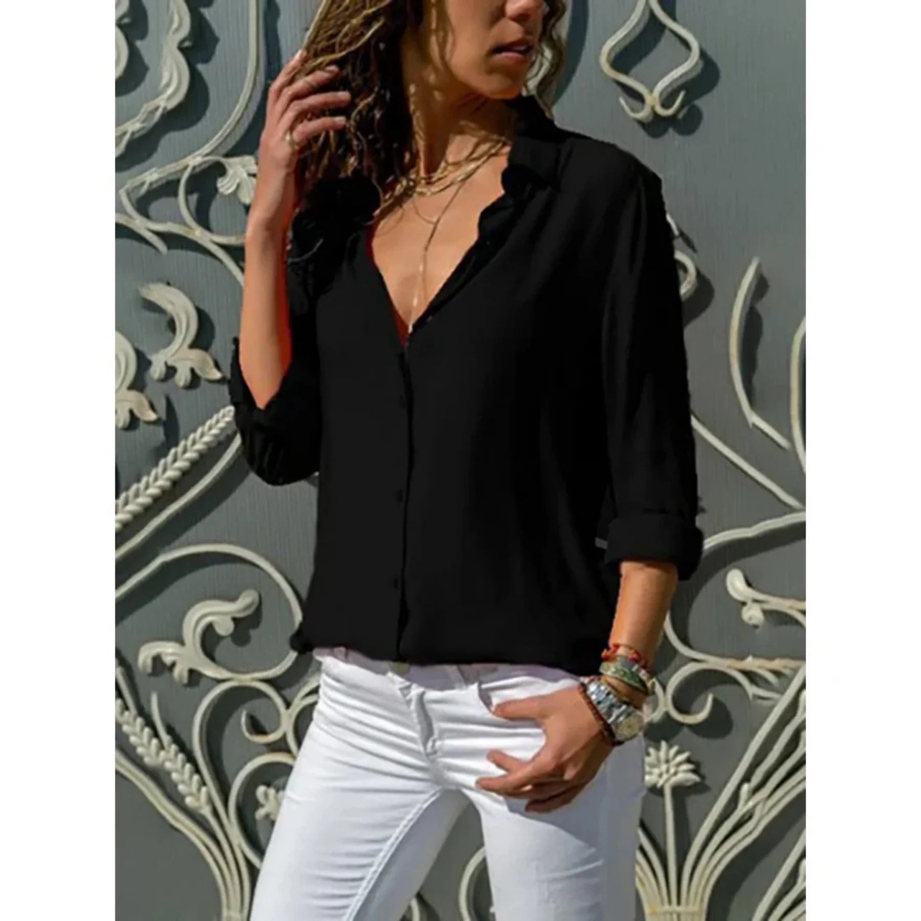 Chemise Boutonnée à Manches Longues pour Femme - Emilia Lane