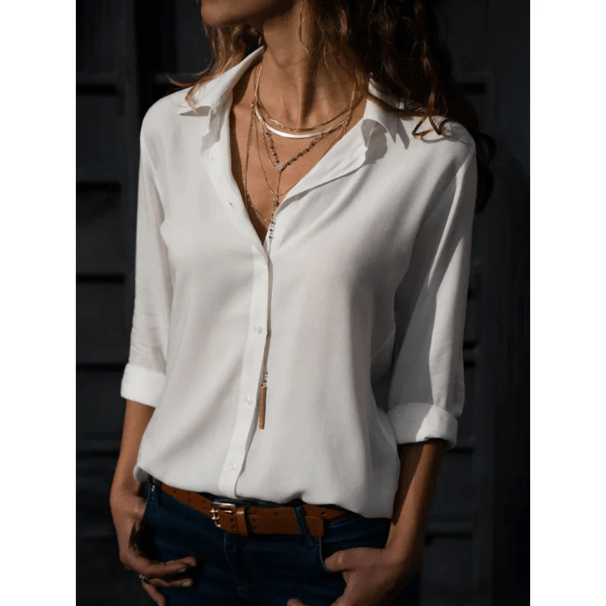 Chemise en coton à manches longues pour Femme - Emilia Lane