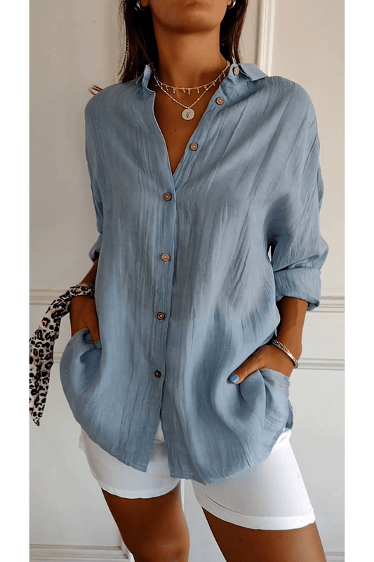 Chemise Longue à Col Revers pour Femme - Emilia Lane