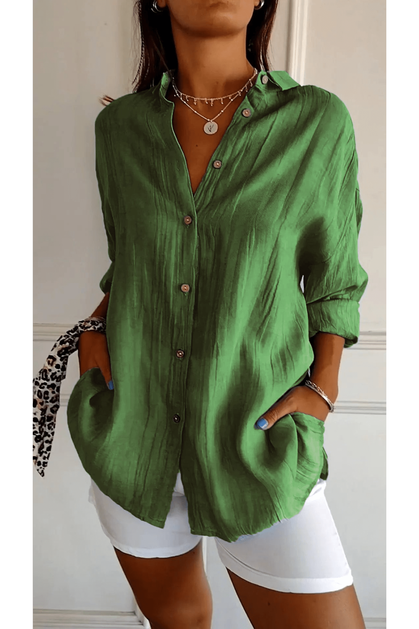 Chemise Longue à Col Revers pour Femme - Emilia Lane