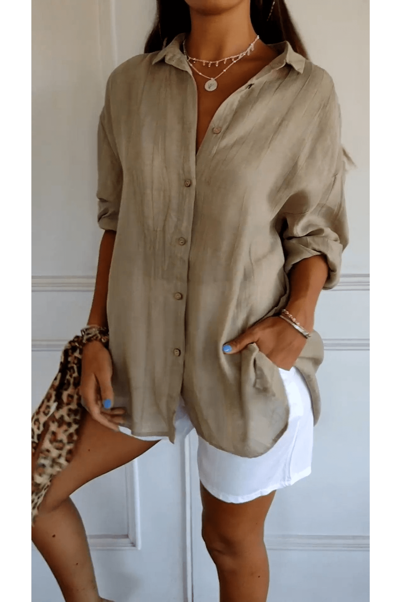 Chemise Longue à Col Revers pour Femme - Emilia Lane