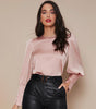 Chemise Satin à Manches Longues pour Femme - Emilia Lane