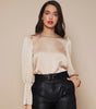 Chemise Satin à Manches Longues pour Femme - Emilia Lane