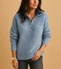 Pull demi-zip pour femme