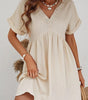 Robe Mini en Dentelle à Col V Élégante