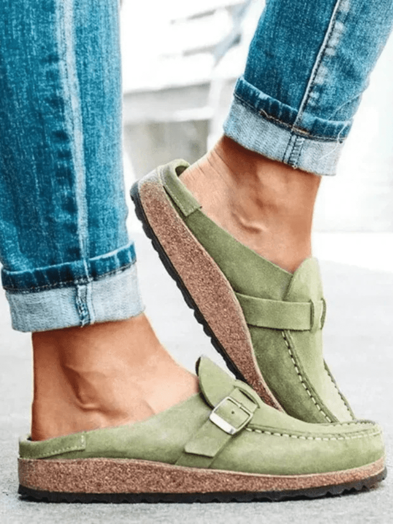 Clogs en Suède à Boucle pour Femmes - Emilia Lane