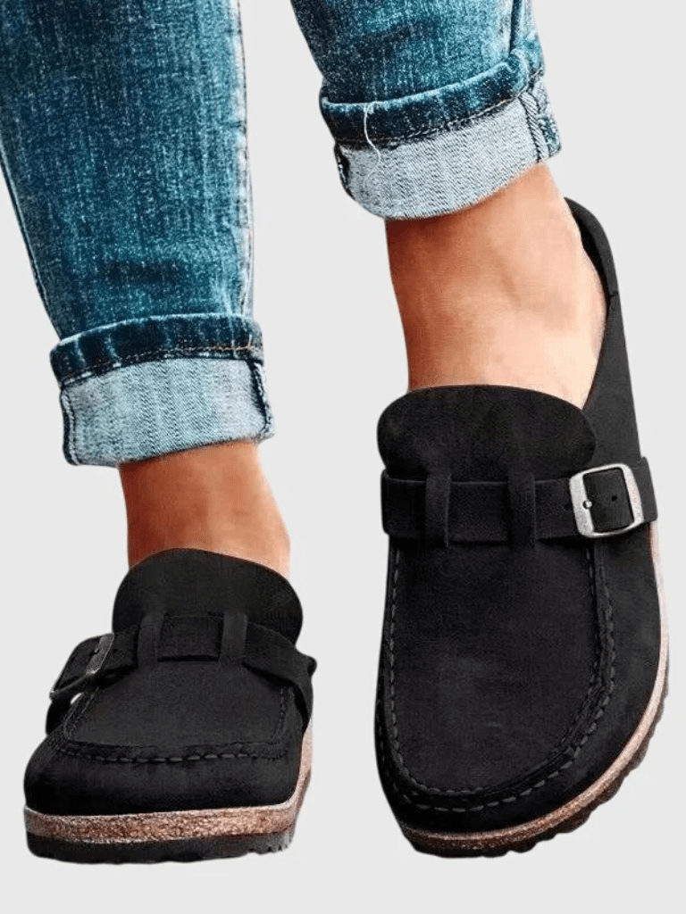 Clogs en Suède à Boucle pour Femmes - Emilia Lane