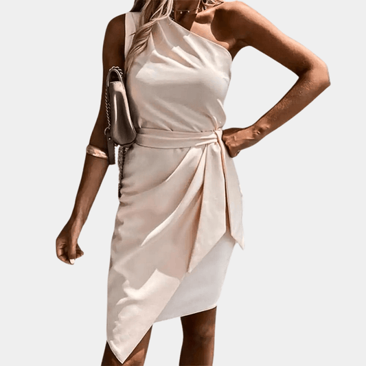 Robe Cocktail Épaule Unique pour Femmes