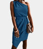 Robe Cocktail Épaule Unique pour Femmes