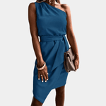 Robe Cocktail Épaule Unique pour Femmes