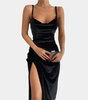 Robe Cocktail Fendue Élégante pour Femmes