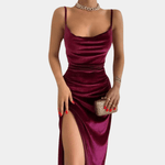 Robe Cocktail Fendue Élégante pour Femmes