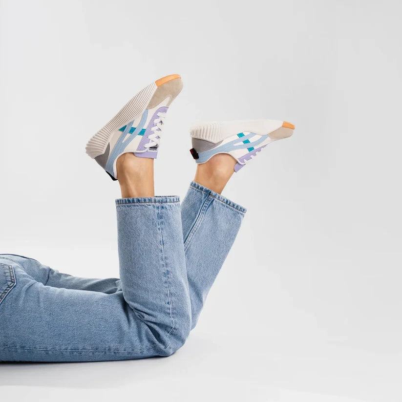 Basket Tendance à Semelle Épaisse en Similicuir Bicolore pour Femme