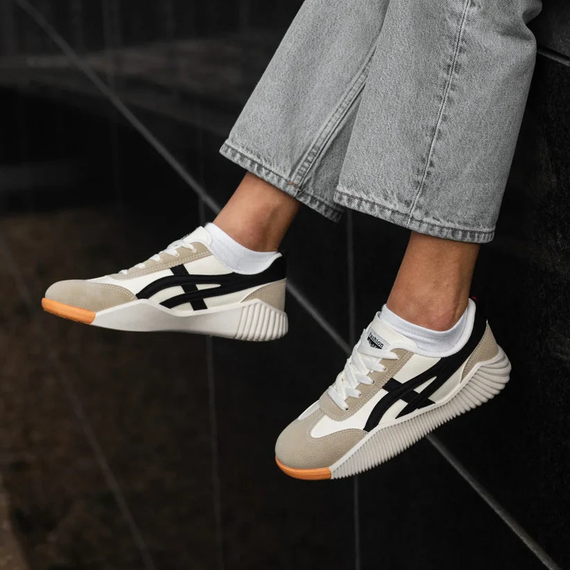 Basket Tendance à Semelle Épaisse en Similicuir Bicolore pour Femme