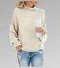 Pull Oversize en Maille à Col Montant pour Femme