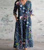 Robe longue à imprimé rétro pour femmes