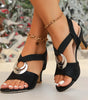 Sandales à Talon avec Boucles Métalliques pour Femme | Idéales pour les Sorties