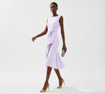Robe Midi Sans Manches à Détail Drapé pour Femme | Idéale pour les Sorties