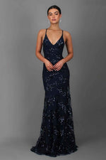 Robe Longue à Paillettes avec Bretelles et Décolleté V pour Femme | Idéale pour les Sorties