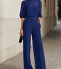 Ensemble Trois Pièces avec Blouse Transparente et Pantalon Large pour Femme | Idéal pour les Banquets