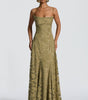 Robe Longue Drapée à Motif Floral avec Bretelles pour Femme | Idéale pour les Sorties
