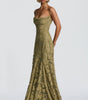 Robe Longue Drapée à Motif Floral avec Bretelles pour Femme | Idéale pour les Sorties