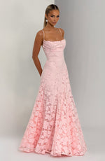 Robe Longue Drapée à Motif Floral avec Bretelles pour Femme | Idéale pour les Sorties